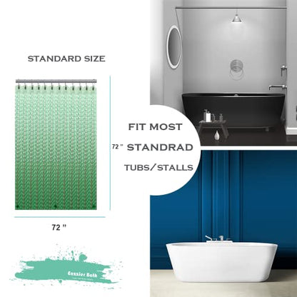 Green 3D Crystal Plastic Shower Curtain Liner, 72x72 Inch Thin Lightweight Ice Cube Plastic Bathroom Shower Showroom Inner Curtain with Rustproof Metal Grommet Holes and Weighted Magnets - color: B-green, size: 72"W x 72"L (Pack of 1)