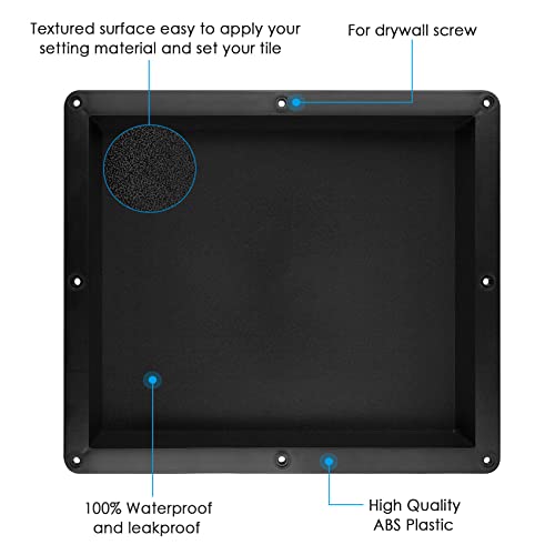 Suteck Recessed Shower Niche, 16-Inch Width x 14-Inch Height x 4-Inch Depth,Single Shower Shelf, Shower Niches Ready for Tile,Single Shelf Niche Insert for Wall, Bathroom, Storage - size: 16"x14"