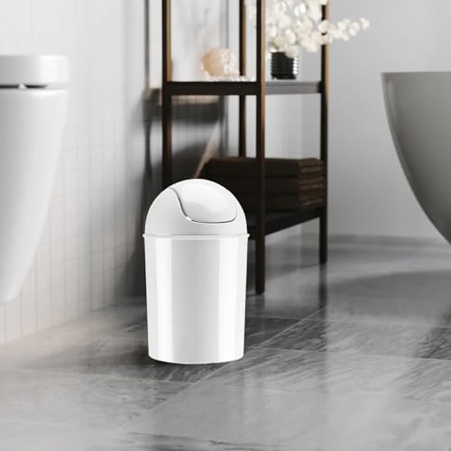 Umbra Mini 1-1/2-Gallon Swing-Top Waste Can, White - color: White