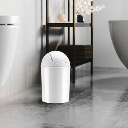 Umbra Mini 1-1/2-Gallon Swing-Top Waste Can, White - color: White
