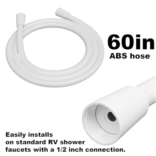 RV Shower Faucet with Shower head and Hose - Non-Metallic RV Shower Kit, On/Off Valve & Diverter, Handheld Shower Replacement for RV,5thWheels,Motorhomes,Travel Trailers,Campers（White） - color: White
