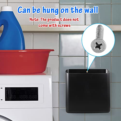 Picowe Magnetic Laundry Storage, Large Lint Holder Bin for Laundry Room, Space-Saving Trash Container Hanging on Dryer, Washer or Wall Mount Trash Bin (Black) - size: L - Black