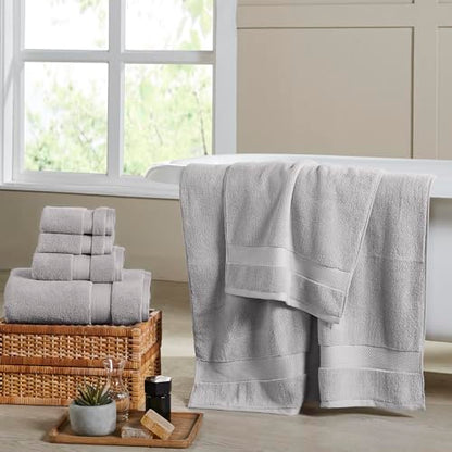 Modern Threads Luxury 6-Piece Quick-Dry Towel Set – Plush & Ultra-Absorbent for Spa-Like Experience, Stone - color: Stone