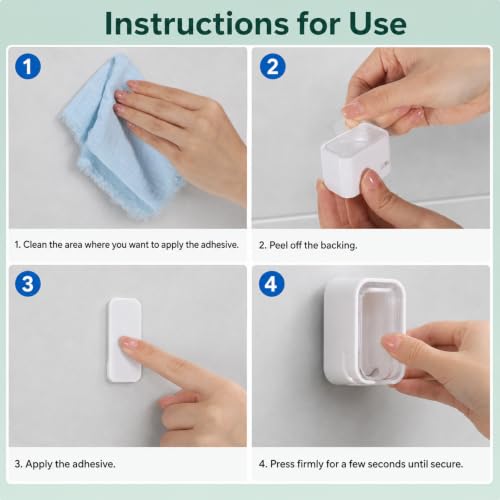 Toothbrush Holders for Bathroom 2PCS Wall Mounted Tooth Brush | Single Toothbrushes Dispenser Storage Organizer for Home and Travel