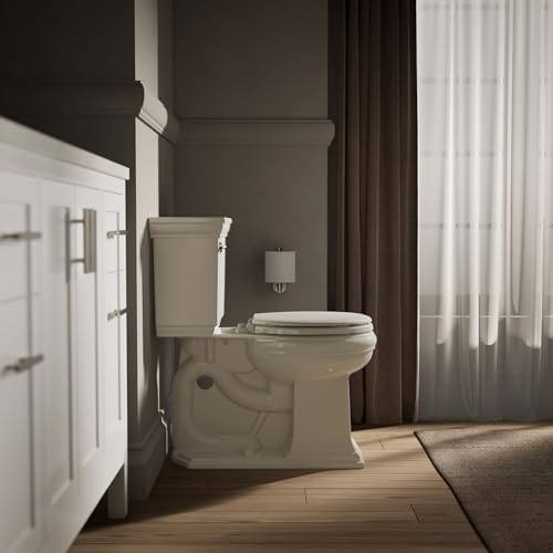 " KOHLER 20455-96 Ridgewood Round Soft Close Toilet Seat, Quiet-Close, Wood Toilet Seat, Home Essentials, Biscuit" - color: Biscuit