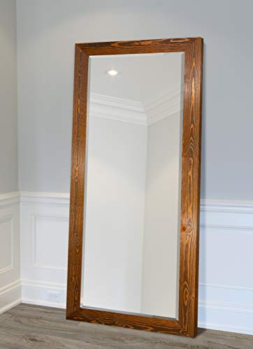 Barnwood Wood Full Length Mirror - Colonial Maple - color: Maple, size: 61"L x 25"W