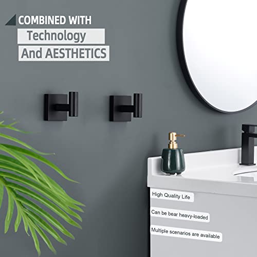 KOKOSIRI Robe Hook Bathroom Towel Coat Hooks Matte Black for Bath Kitchen Wall 2 Pack Stainless Steel B1013BK-P2 - color: Matte Black, size: 2 Pack