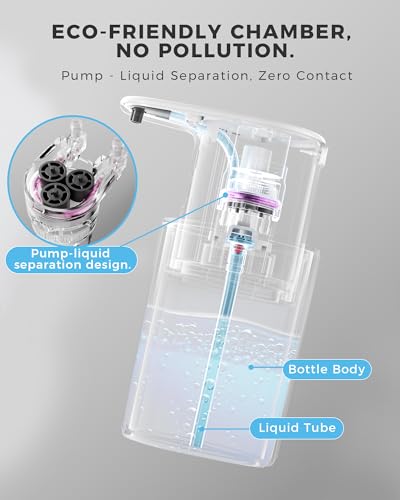Automatic Soap Dispenser Touchless, Rechargeable Liquid Soap Dispenser | with Adjustable Dispensing Levels,10oz/300ml, IPX7 Waterproof Infrared Sensor for Bathroom & Kitchen Countertop - color: Black, style: Liquid
