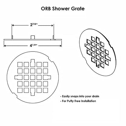 4 ¼” Oil Rubbed Bronze Snap-in Shower Drain Cover - Solid Brass Construction - 4.25" OD Shower Drain Strainer - Easy Install - Premium Round Shower Drain Cover - Bronze Replacement Grate - color: Oil-rubbed Bronze