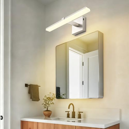 18 Inch Vanity Lights for Bathroom Brushed Nickel Over Cabinet Arm Extra Wide LED Bar 5CCT 2900K 6000K ETL IP44 - color: Brushed Nickel- 5CCT& Dimmable, size: 18-inch