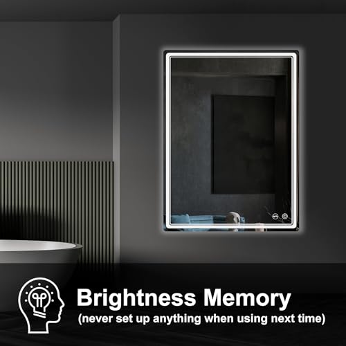 LED Bathroom Mirror with Lights, Anti-Fog, Dimmable, Lighted Bathroom Vanity Mirror for Wall, UL-Certified (48 x 36) - size: 48"L x 36"W