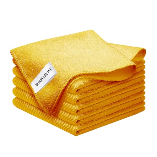 Premium Ultra Absorbent Microfiber Cleaning Cloths, 400 GSM Lint Free Towels, Reusable Cleaning Rags for Kitchen, Car Detailing, Glass, Stainless Steel & Household Cleaning,12"x12" - color: Orange
