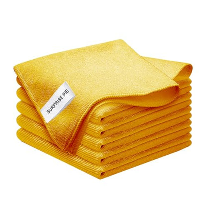 Premium Ultra Absorbent Microfiber Cleaning Cloths, 400 GSM Lint Free Towels, Reusable Cleaning Rags for Kitchen, Car Detailing, Glass, Stainless Steel & Household Cleaning,12"x12" - color: Orange
