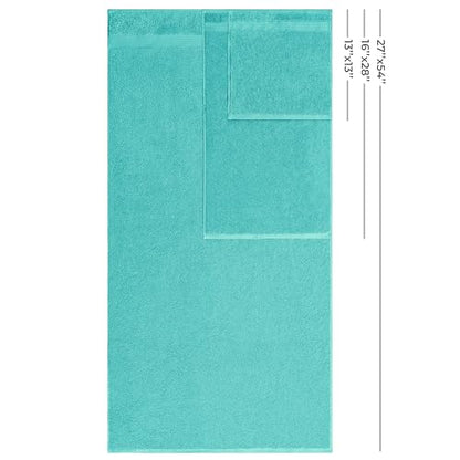 American Veteran Towel 100% Cotton Turkish 6 Piece Towel Set, Luxury Bath Towels Set of 6 for Bathroom Essentials, 2 Bath Towels 2 Hand Towels 2 Washcloths, Turquoise Blue - color: Turquoise Blue, size: XL 6PC