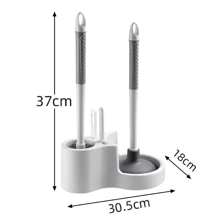 Toilet Plunger Bowl Brush 4 in 1 Combo with Holder Keep Your Bathroom Spotless and hygienic with Our Toilet Bowl Brush (Set of 1) Number of Item 4