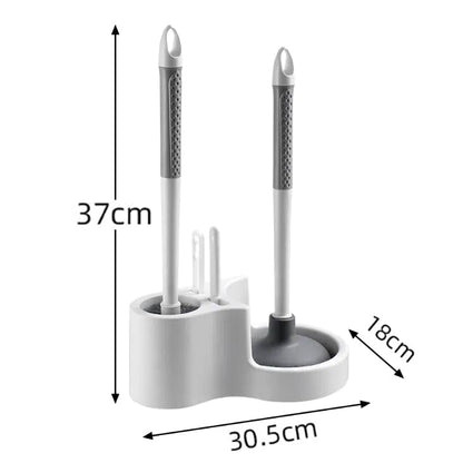 Toilet Plunger Bowl Brush 4 in 1 Combo with Holder Keep Your Bathroom Spotless and hygienic with Our Toilet Bowl Brush (Set of 1) Number of Item 4