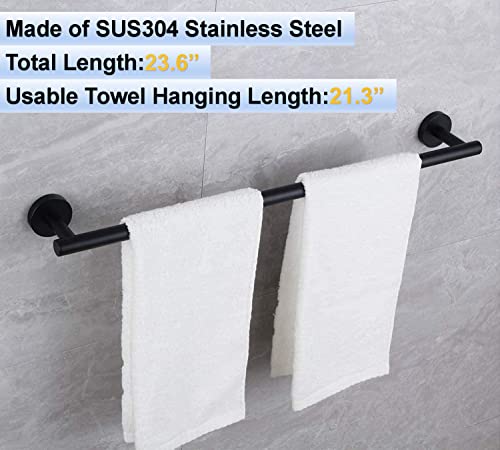 24 Inch Towel Bar 2 Pack for Bathroom 9/12/16/24/28/33 Inch Kitchen Hand Towel Holder Matted Black Stainless Steel 304 RUSTPROOF Wall Mount Towel Rod 2 of Pack (2, Matted Black, 24 Inch) - color: Matted Black, size: 24 Inch