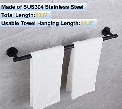 24 Inch Towel Bar 2 Pack for Bathroom 9/12/16/24/28/33 Inch Kitchen Hand Towel Holder Matted Black Stainless Steel 304 RUSTPROOF Wall Mount Towel Rod 2 of Pack (2, Matted Black, 24 Inch) - color: Matted Black, size: 24 Inch