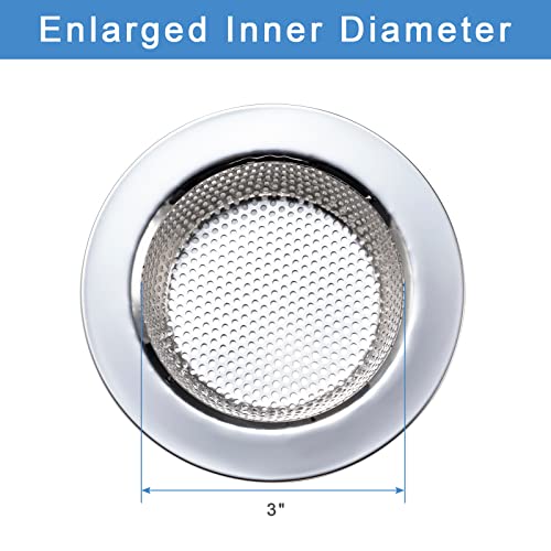 2 Pcs Sink Strainer Double-Layer Safe Design for Kitchen Sink Drain Basket | Upgraded Double-Layer Safe Kitchen Sink Strainer, No Finger Cuts, 4.5 Inch Outer Diameter, Fits Most Sinks - color: Silver(2 Pcs)