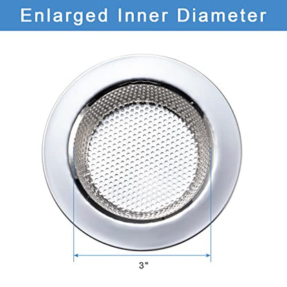 2 Pcs Sink Strainer Double-Layer Safe Design for Kitchen Sink Drain Basket | Upgraded Double-Layer Safe Kitchen Sink Strainer, No Finger Cuts, 4.5 Inch Outer Diameter, Fits Most Sinks - color: Silver(2 Pcs)