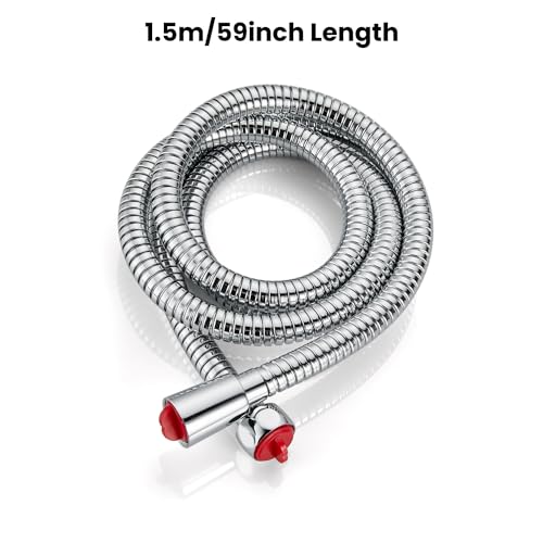 gotonovo Shower Hose 59 Inches for Bathroom Extra Long SUS304 Stainless Steel Handheld Shower Head Hose with Brass Insert and Nut Flexible Polished Chrome - color: Polished Chrome