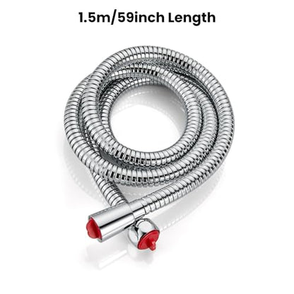 gotonovo Shower Hose 59 Inches for Bathroom Extra Long SUS304 Stainless Steel Handheld Shower Head Hose with Brass Insert and Nut Flexible Polished Chrome - color: Polished Chrome