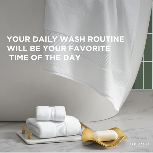 Ted Baker 4-Pack Cotton Washcloth Set Soft, Highly Absorbent 13x13, White - color: White, size: Washcloth Set - 4 Piece