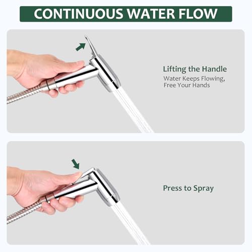 Bidet Sprayer for Toilet Handheld Bidet Sprayer Set Toilet Faucet Sprayer | Shower Shattaf Toilet Attachment Two Spray Mode with Hose Easy to Install for Feminine, Baby Cloth, Diaper, Pet or Car