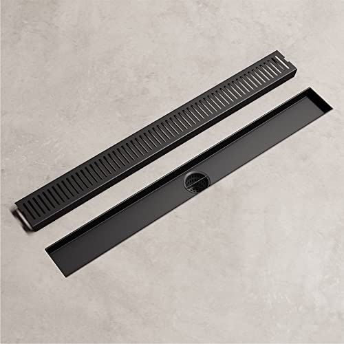 VIGO Elan 24 in. Linear Shower Drain in Matte Black - VG07002MB - color: Matte Black, size: 24 in.