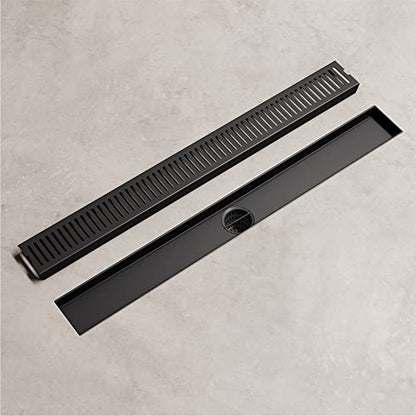 VIGO Elan 24 in. Linear Shower Drain in Matte Black - VG07002MB - color: Matte Black, size: 24 in.