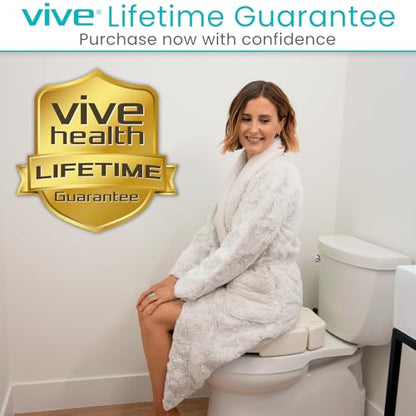 Vive Raised Toilet Seat (Standard, Adds 3.5 Inches) - Elevated Toilet Seat Riser & Extender for Seniors & Handicap - High Rise Toilet Extension for Elderly - Portable Commode Toilet Booster for Adults | Riser & Extender for Seniors & Handicap - High Rise