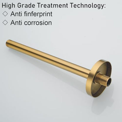 RANDOM Champagne Bronze Shower Arm with Flange 12 Inches Ceiling Mount Shower Head Extension Straight Arm Ceiling-Mounted For Fixed Shower Head.RD91038-12CB - color: 12″ Champagne Bronze(Round Flange)