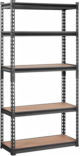 Storage Shelving Unit, 5-Tier Adjustable Metal Storage Shelves, 30" L x 12" W x 60" H Heavy Duty Garage Storage Shelves for Kitchen Pantry Basement Bathroom Laundry - size: 30" L x 12" W x 60" H