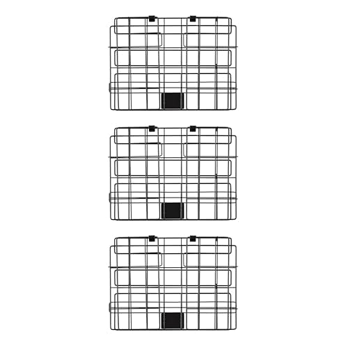IRIS USA Over The Door Organizer, 3 Pack, Hanging or Wall Mount Wire Basket | Spice Rack Bathroom Cabinet Closet Laundry Pantry Door Organizer, Wall Baskets, Durable Easy Assembly - style: Hanging Basket - 3 Pack