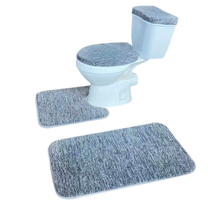 Madeals Memory Foam Bathroom Toilet Rug Set 4 Piece with Toilet Lid Cover and Tank Covers Grey Bath Rug Gradient - color: Gradient