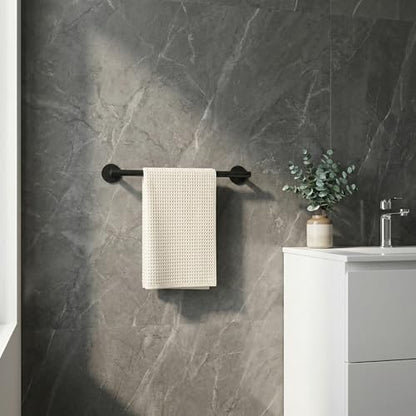 Self Adhesive Towel Bar,16" Matte Black No Drill Bathroom 304SS Towel Rack - color: Matte Black, size: 15.7 Inch
