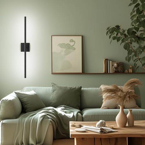 Tipace Hard-Wired LED Black Wall Sconce for Bathroom 39.4IN Vanity Light Fixture 5500K Indoor Bathroom Sconce Over Mirror 360° Rotate for Living Room,Bedroom,Hallway - size: 39.4 IN