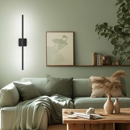 Tipace Hard-Wired LED Black Wall Sconce for Bathroom 39.4IN Vanity Light Fixture 5500K Indoor Bathroom Sconce Over Mirror 360° Rotate for Living Room,Bedroom,Hallway - size: 39.4 IN