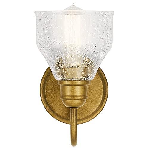 KICHLER Avery 9.25" 1 Light Vanity Light with Clear Seeded Glass Olde Bronze® - color: Old Bronze, size: 1-Light