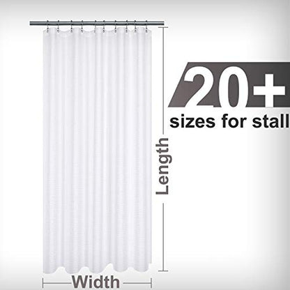 Barossa Design 36x84 Extra Long Stall Shower Curtain Waffle Weave White | Hotel Luxury Spa, 230 GSM Thick Fabric, Water Repellent, Machine Washable, 36W x 84H for Bathroom Stall - color: White, size: 36"W x 84"L (Pack of 1)