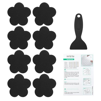 PATIKIL Bathtub Non Slip Stickers 3.4 x 3.4 Inch, 6 Pack Star Safety Shower Floor Anti Slip Stickers with Adhesive Decals Scraper for Bath Tub Shower Floor Stair, Black