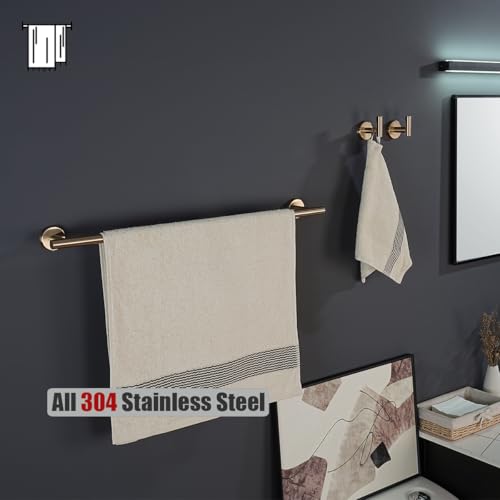 JQK Champagne Bronze Towel Bar, 27 Inch 304 Stainless Steel Thicken 0.8mm Towel Rack Bathroom, Towel Holder Wall Mount, Useable Length 24 Inch, TB110L24-CB - color: Champagne Bronze, size: 27 Inch