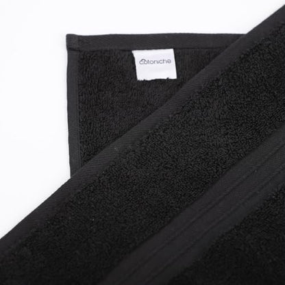 6 Pack Cotton Towel Set - Extra Soft & Absorbent - 100% Cotton, Hotel Quality and Fluffy Include 2 Bath Towel (28" x 56"), 2 Hand Towel (16"x28") and 2 Wash Cloths (12"x12") - Black - color: Black, size: 6-Piece Bath Towel Sets