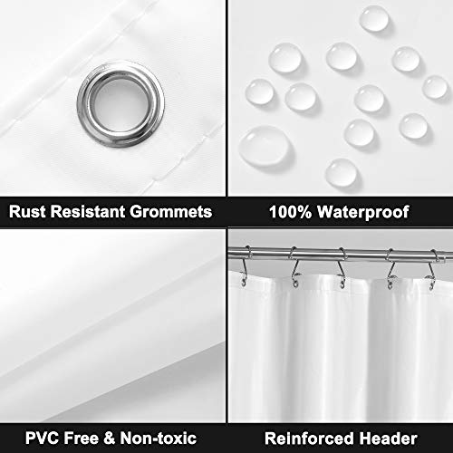 Barossa Design White Stall Shower Curtain Liner with 3 Magnets, 36x72 | 8G Thick PEVA, 7 Metal Grommets, 36 x 72 Inches for Small Bathroom Stall, PVC Free - color: 3a. White, size: 36"W x 72"L (Pack of 1)