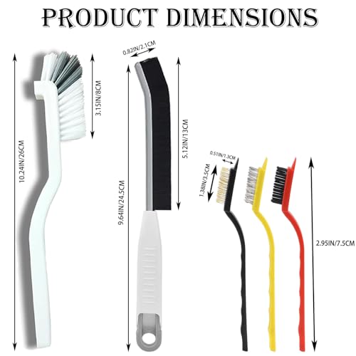 9 Pcs Hard Bristle Crevice Cleaning Brushes for Household Use | Gap Cleaning Brush Multifunctional Small Corner Cleaning Brush Set Tool for Groove Window Tracks Bathroom Kitchen