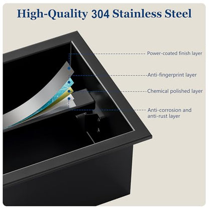 Qeke Recessed Toilet Paper Holder 304 Stainless Steel, Matte Black | Rustproof Toilet Paper Holder Built-in, in Wall Tissue Paper Holder with Push-to-Open Rod for Bathroom & RV - color: Matte Black