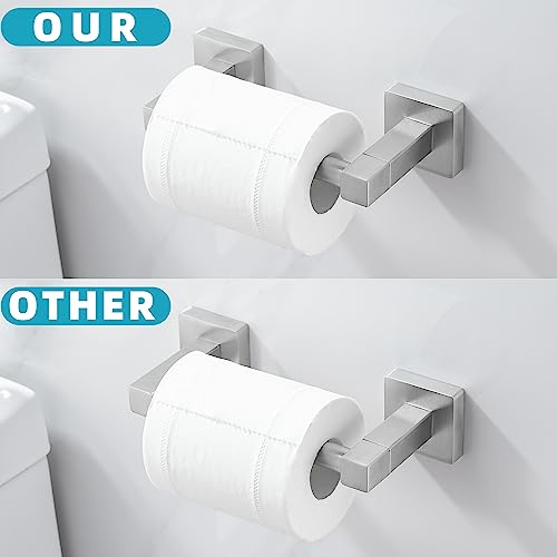 WOLIBEER Brushed Nickel Toilet Paper Holder Towel Ring,Bathroom Hand Towel Holder Toilet Roll Holder Wall Mounted,Modern Bath Hardware Set Stainless Steel 2 Pieces - color: Brushed Nickel