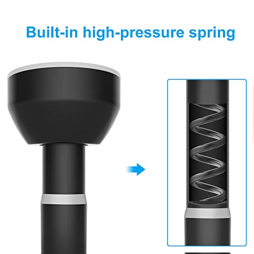 Shower Curtain Rod Tension, Adjustable 40-73 inch, Premium Stainless Steel, Anti-Slip, No Drilling, No Rust, for Bathroom, Black, TEECK. - color: Black, size: 40-73 Inches