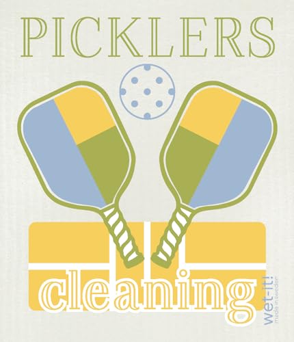 Swedish Dishcloth Set of 2 - Pickleball Paddles and Picklers Design, Highly Absorbent Kitchen Cloths, Perfect for Cleaning and Drying Dishes, Kitchen Essential - color: 2-pick