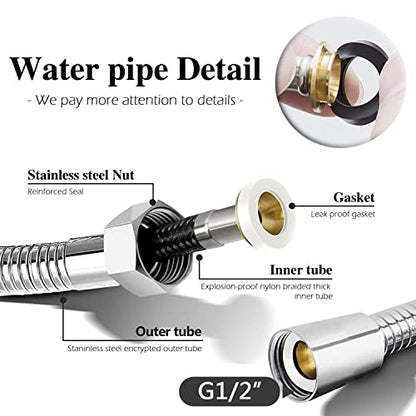 Sink Sprayer Hose Attachment for Faucet, Faucet Head Replacement with 5 Adapters, 59" Hose and Holder - for Feminine Hygiene, Baby Diaper Cleaning & Pet Bathing